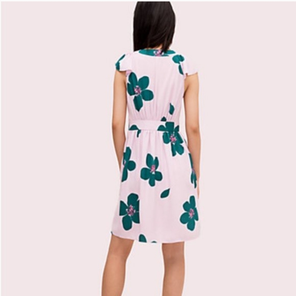 Kate Spade Grand Flora A-Line Dress in Mirage Pink Sz 6 - Picture 2 of 6